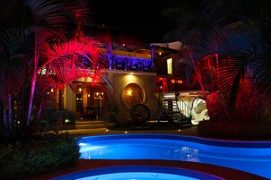 Outdoor pool, open 9:00 AM to 7:00 PM, pool umbrellas, sun loungers