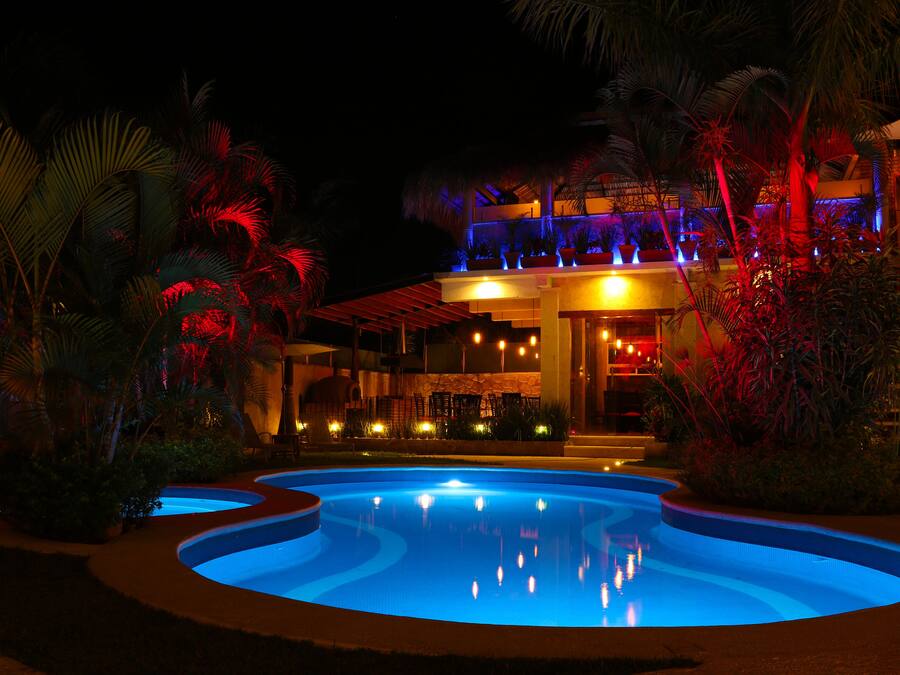 Outdoor pool, open 9:00 AM to 7:00 PM, pool umbrellas, pool loungers