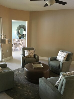 Smart TV, DVD player, books, video library