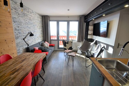 Belle Plagne Top  Rare. Skis aux pieds A/R  ESF et commerces hauts de la station