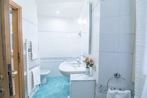 Dusche, Haartrockner, Bidet, Handtücher