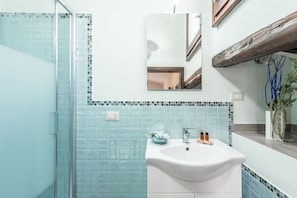 Dusche, Haartrockner, Handtücher