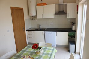 Fridge, microwave, stovetop, dishwasher