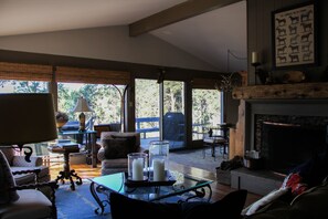 Téléviseur, foyer, lecteur de DVD, livres