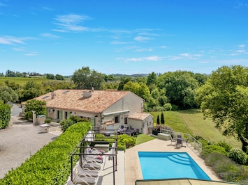 Beautiful views over vineyards and the golf course