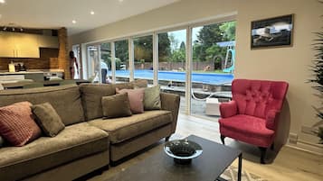 TV, DVD player, books