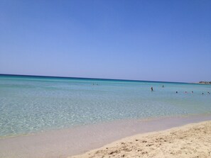 Playa en los alrededores, camastros y toallas de playa 
