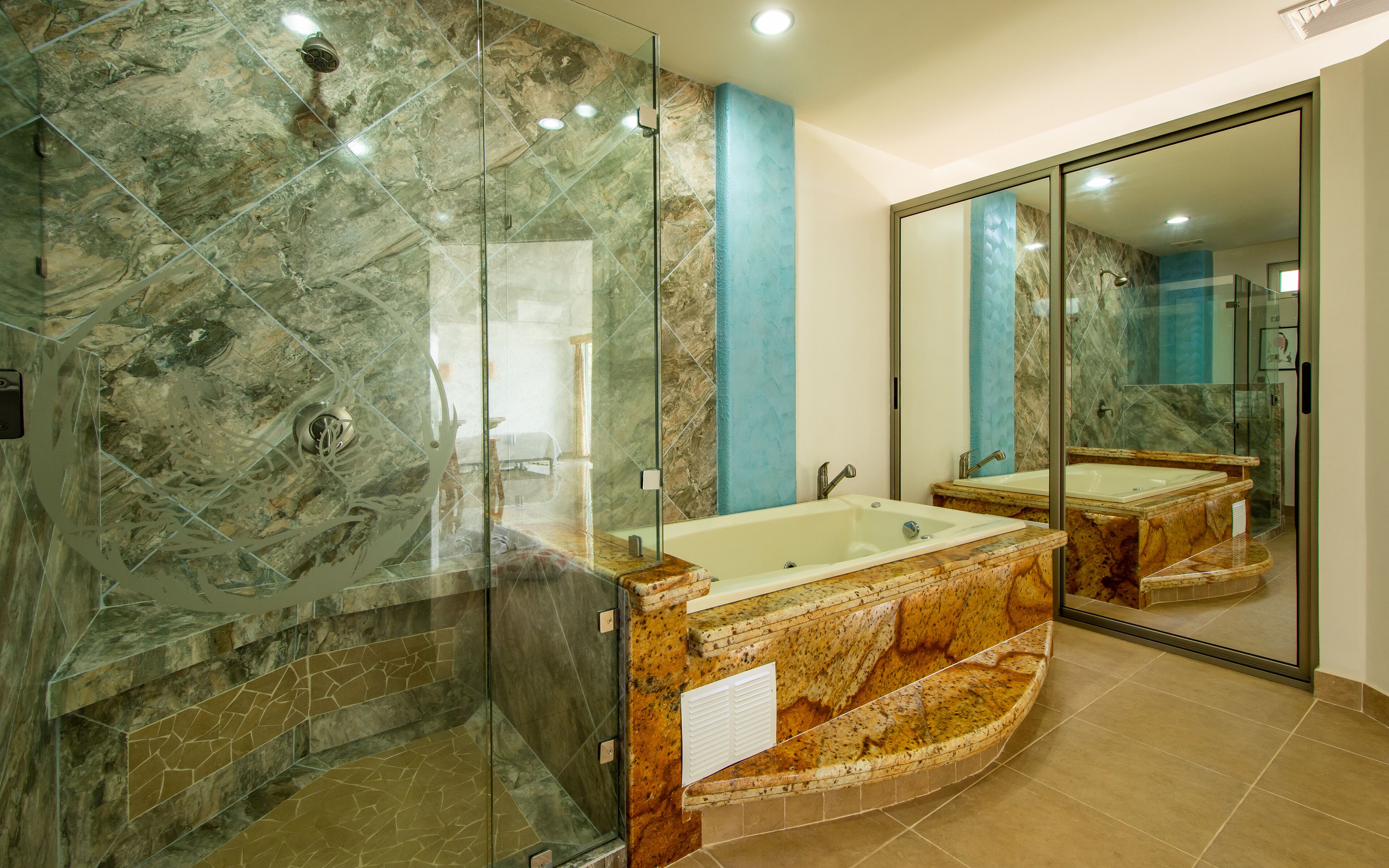 Shower, eco-friendly toiletries, hair dryer, towels