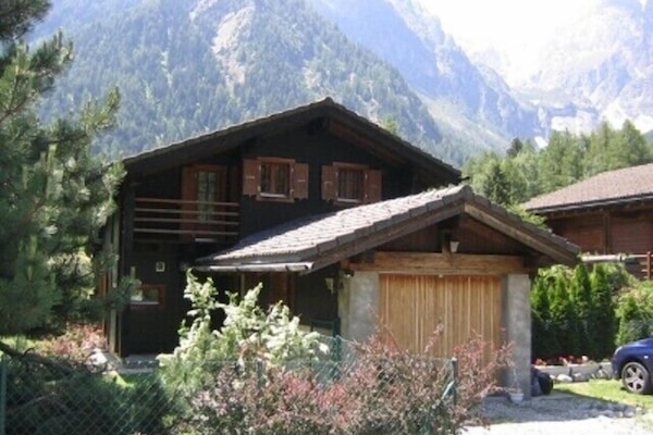 Front of chalet in summer