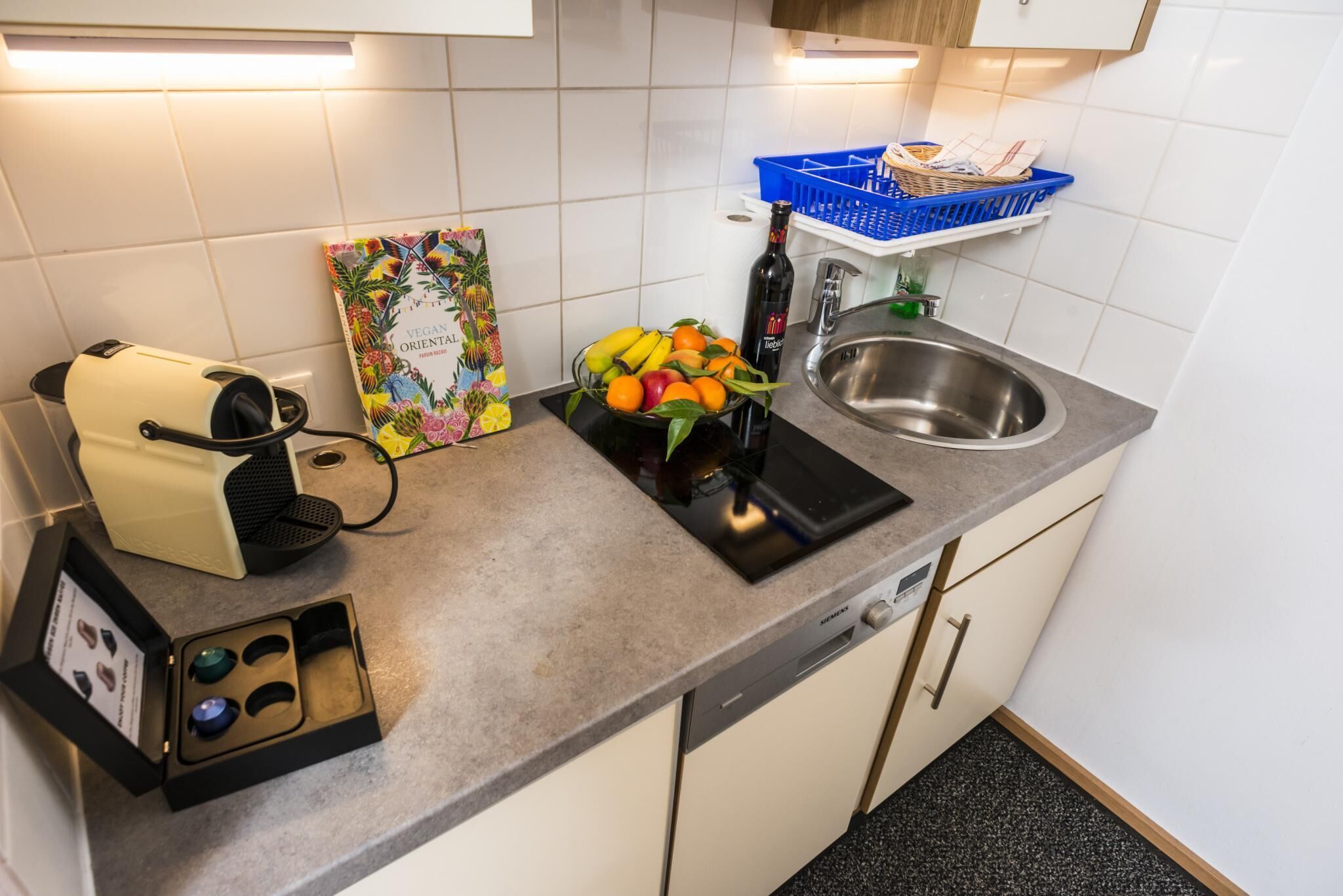 Kühlschrank, Mikrowelle, Herdplatte, Geschirrspüler