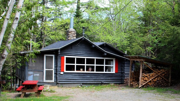 Exterior - Rustic log cottage, River-view, Pet-friendly, Downeast Maine (Edmunds Township)