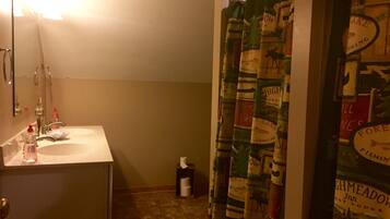 Combined shower/tub, jetted tub, toilet paper