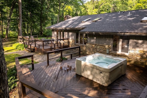 Riverfront Mountain Getaway with Hot Tub, Fire Pit, Swimming Hole & Fishing