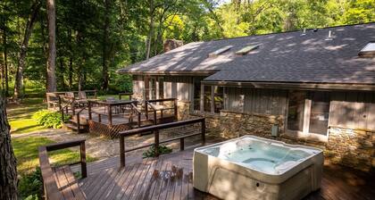 Riverfront Mountain Getaway with Hot Tub, Fire Pit, Swimming Hole & Fishing