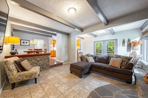 Smart TV, fireplace, books - Riverfront Mountain Getaway with Hot Tub, Fire Pit, Swimming Hole & Fishing (Elkins)