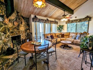 Fireplace, DVD player