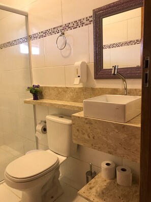Shower, toilet paper