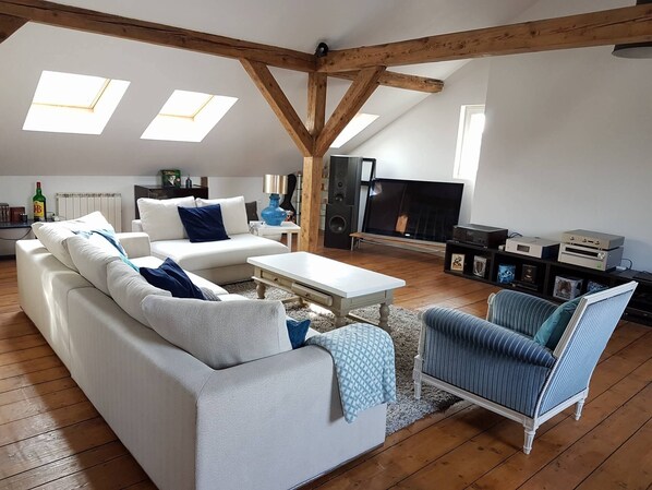 Télévision, lecteur de DVD, livres