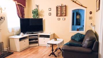 TV, DVD player, books