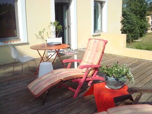 chambre donnant sur la terrasse havre de paix