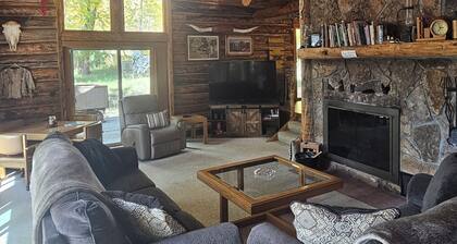 Rustic Log Cabin on 3 Elk Creek with views of the Collegiate Range