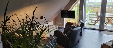 TV, DVD player, stereo