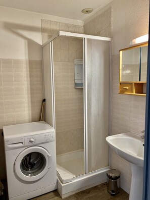 Shower, hair dryer