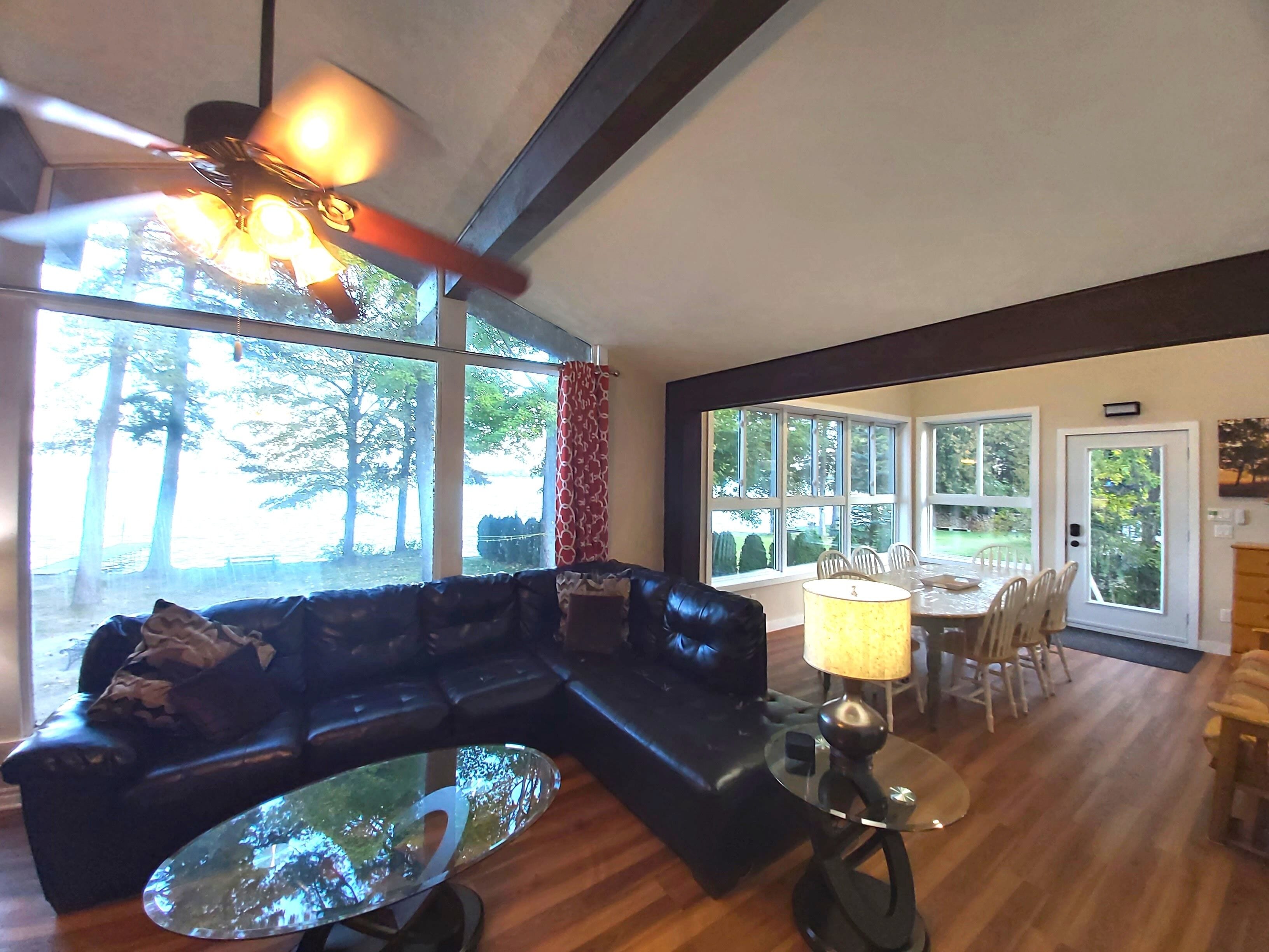 UPPER - #1 Living/TV/Dining room. Includes pullout sofabed, futon etc