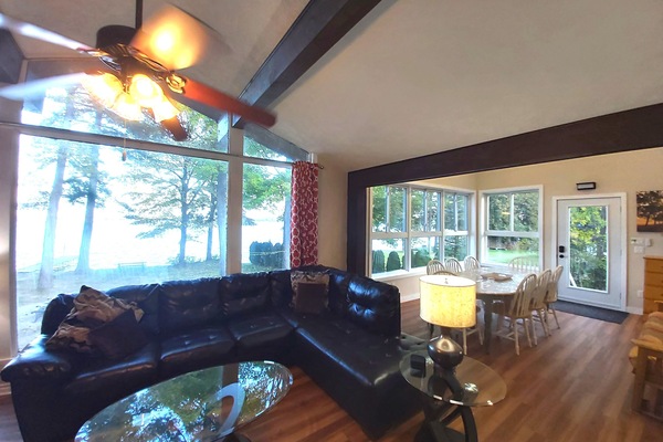 UPPER - #1 Living/TV/Dining room. Includes pullout sofabed, futon etc