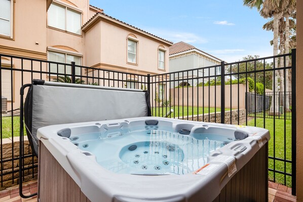 Outdoor spa tub - Blue Marlin Villa: Beachside Home with Private Hot Tub, Community Pool & Beach Access! (South Padre Island)