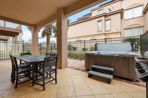 Outdoor dining - Blue Marlin Villa: Beachside Home with Private Hot Tub, Community Pool & Beach Access! (South Padre Island)