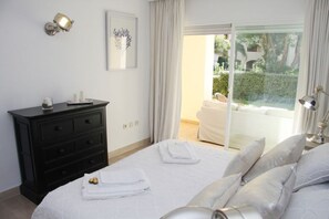 2 bedrooms, in-room safe, iron/ironing board, travel crib