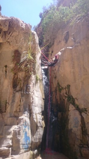 Outdoor rock climbing