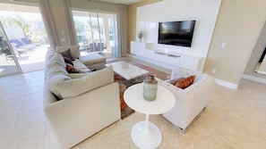 Casa, várias camas | Área de estar | TV de tela plana, console de videogame, mesa de pingue-pongue
