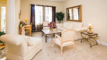 House, 5 Bedrooms | Living area | Flat-screen TV