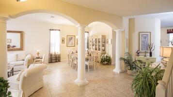 House, 5 Bedrooms | Living area | Flat-screen TV