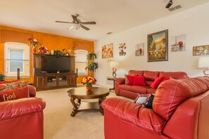 House, 6 Bedrooms | Living area | TV, foosball