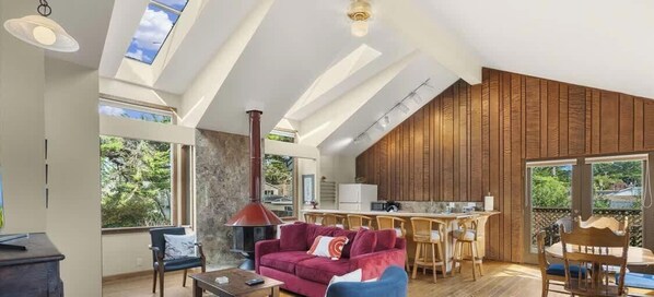TV, fireplace, offices