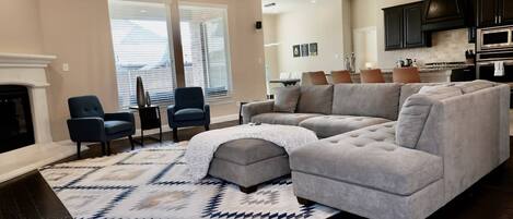 TV, fireplace, offices