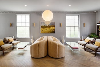 Sitting area in hotel lobby at Palihotel Westwood Village