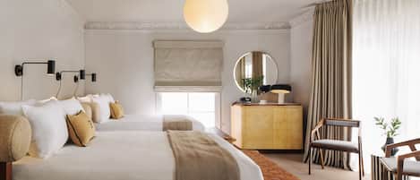 1 quarto, roupas de cama premium, camas com colchões pillow-top