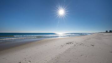 Beach nearby, sun-loungers