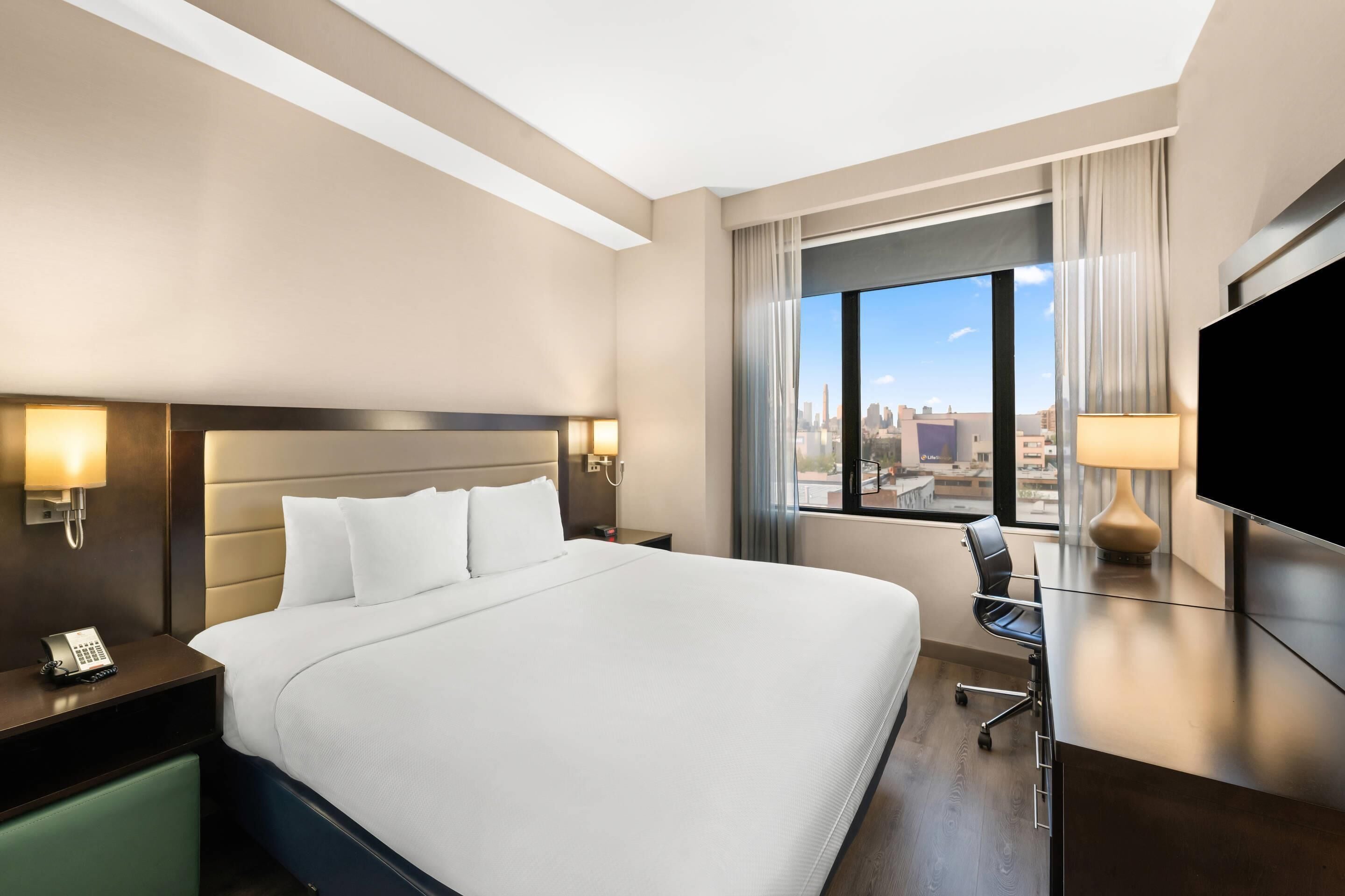 In-room safe, desk, laptop workspace, blackout curtains