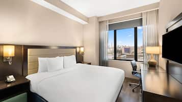 In-room safe, desk, laptop workspace, blackout drapes