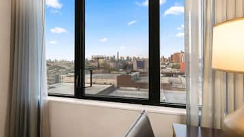 In-room safe, desk, laptop workspace, blackout curtains