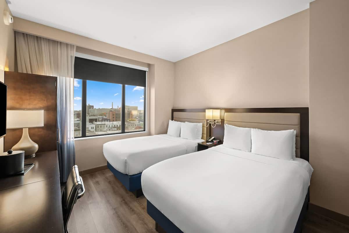 In-room safe, desk, laptop workspace, blackout curtains