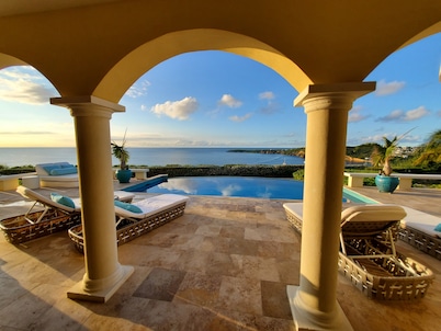 Private; one of the best views on Anguilla; heated pool.