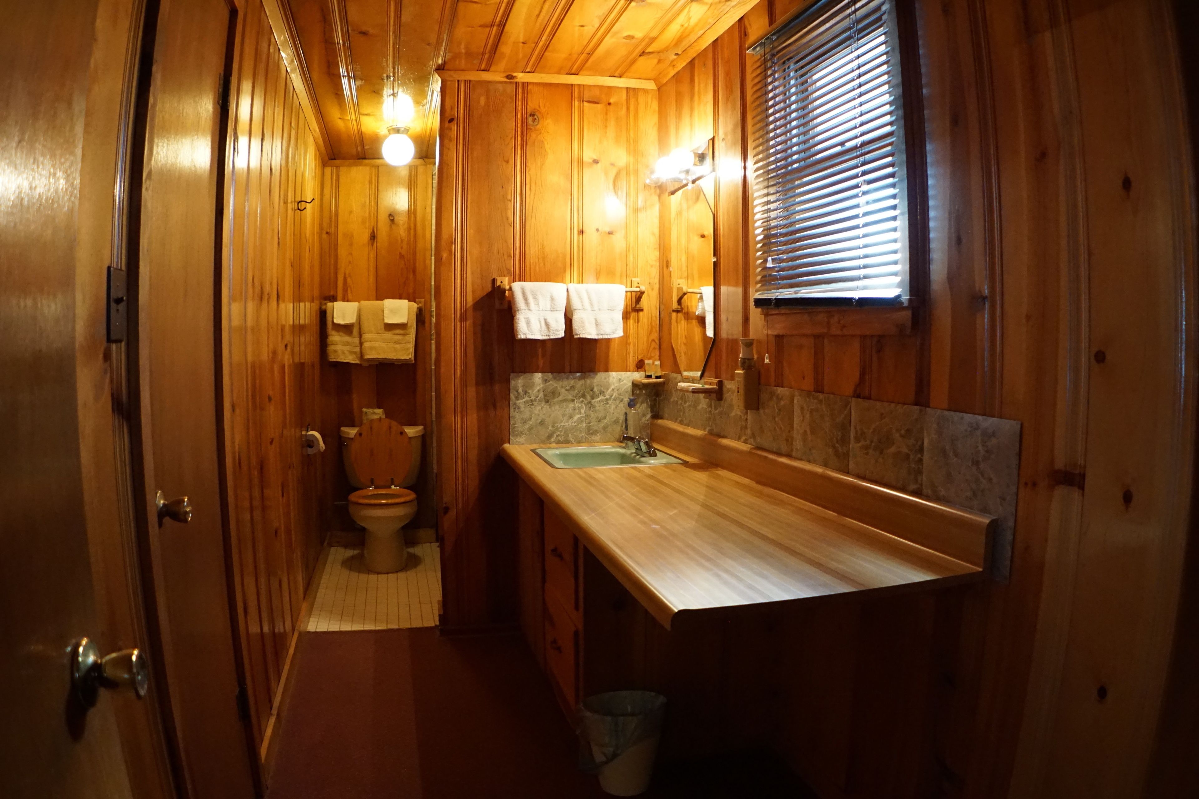 suite, 2 queen beds, non smoking, mountain view (95) | bathroom | combined shower/bathtub, hydromassage showerhead, free toiletries