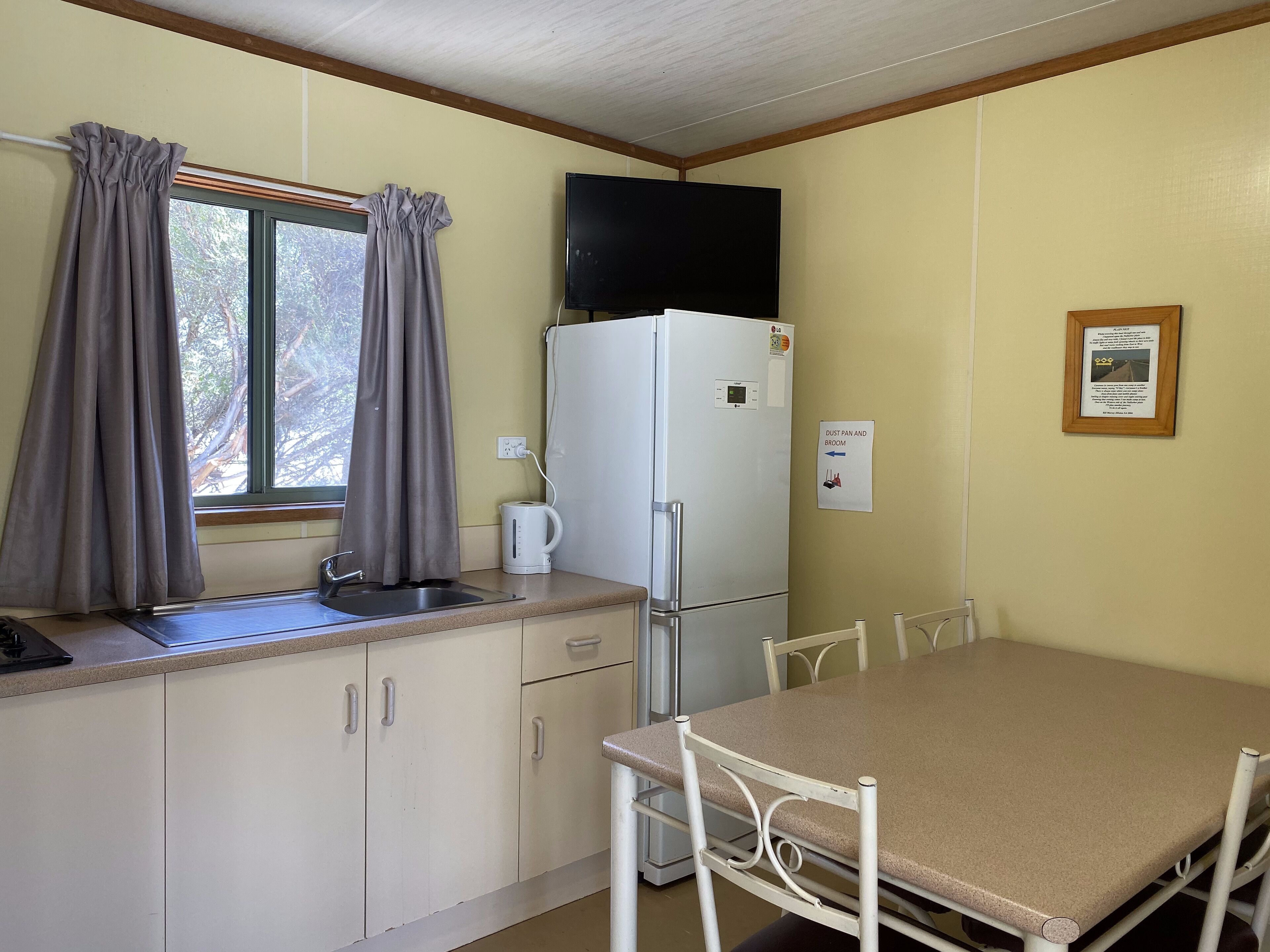 Cabin, 2 Bedrooms | Private kitchen | Full-sized fridge, coffee/tea maker, electric kettle