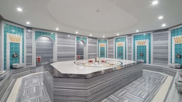 Indoor pool, seasonal outdoor pool, pool umbrellas, pool loungers